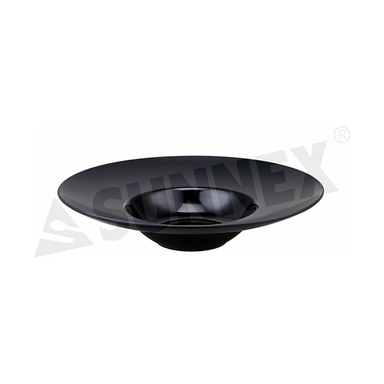 အနက်ရောင်အရောင်ကြွေက Round Display Bowl