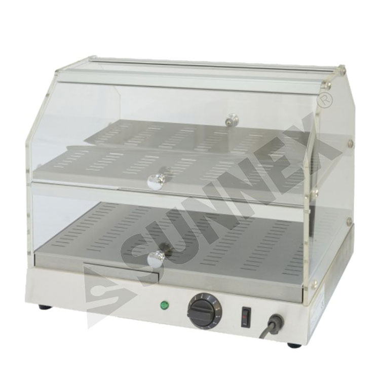 လုပ်ငန်းသုံး 2 Racks Electric Hot Display Case