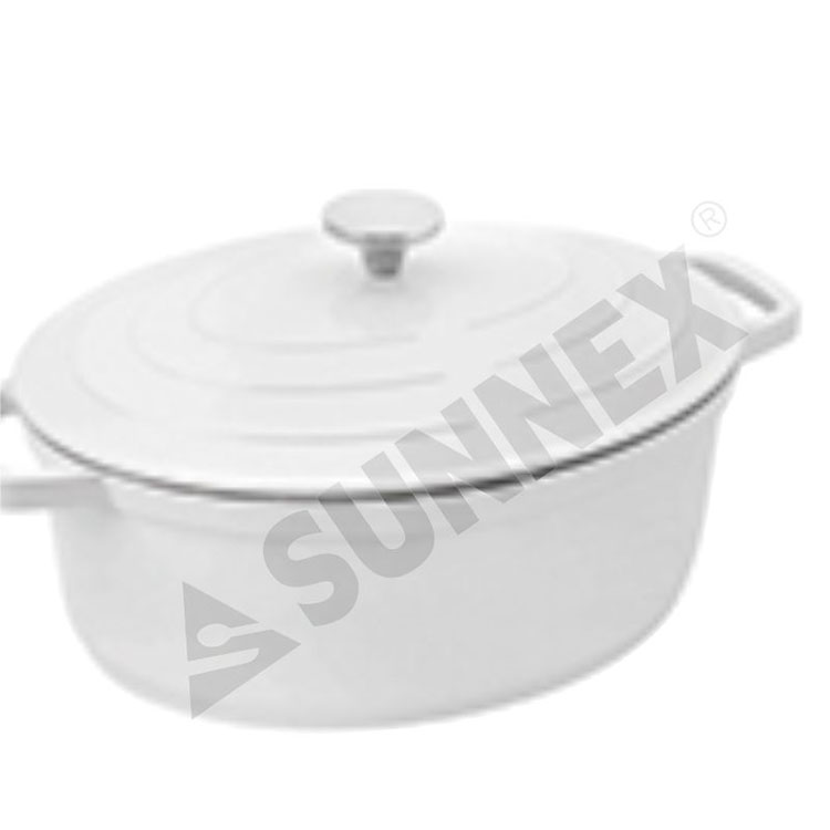 White Colour Nonstick Soup Pot မီးဖိုချောင်သုံး မီးဖိုချောင်သုံး Oval Casserole